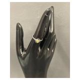 Elegant Yellow Gemstone Silver Ring Size 7.25