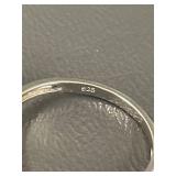 Elegant Yellow Gemstone Silver Ring Size 7.25