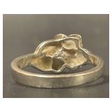Sterling Silver Floral Ring, Size 8.25 - Elegant Design