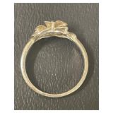 Sterling Silver Floral Ring, Size 8.25 - Elegant Design