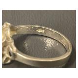 Sterling Silver Floral Ring, Size 8.25 - Elegant Design