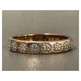 Vintage Floral Engraved Sterling Silver Ring Size 8.25