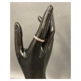 Vintage Floral Engraved Sterling Silver Ring Size 8.25