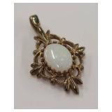 Opal Pendant in Decorative Sterling Silver Setting