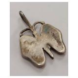 Vintage Sterling Silver Butterfly Pendant Abalone Inlay