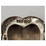Vintage Sterling Silver Marcasite Heart Locket Pendant