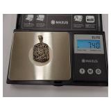 Vintage Sterling Silver Floral Locket Pendant 925