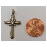 Sterling Silver 925 Heart Cross Pendant