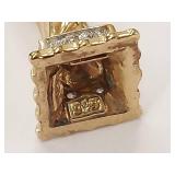 Gold Plate Sterling Silver Statue of Liberty Charm with Clear Stones