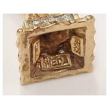 Gold Plate Sterling Silver Statue of Liberty Charm with Clear Stones