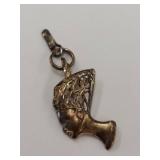 Intricately Designed Sterling Silver Queen Nefertiti Pendant