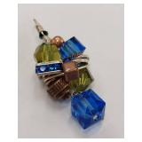 Handcrafted Sterling Silver Wire Wrapped Faceted Glass Bead Pendant