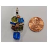 Handcrafted Sterling Silver Wire Wrapped Faceted Glass Bead Pendant