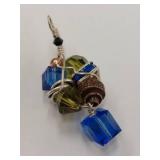 Handcrafted Sterling Silver Wire Wrapped Faceted Glass Bead Pendant