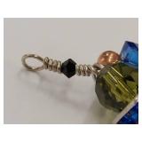 Handcrafted Sterling Silver Wire Wrapped Faceted Glass Bead Pendant