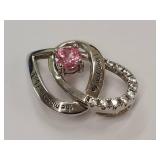 Sterling Silver Pendant With Pink Gemstone 