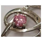Sterling Silver Pendant With Pink Gemstone 