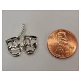Beau Sterling SIlver VTG Comedy Tragedy Masks Pendant