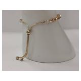 Italian Two Tone Sterling Silver Bracelet with Beads