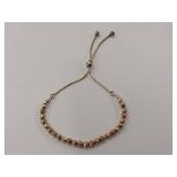Italian Two Tone Sterling Silver Bracelet with Beads