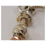 Italian Two Tone Sterling Silver Bracelet with Beads