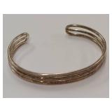 Vintage Silver Tone Signed PD Cuff Bracelet
