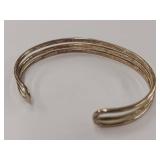 Vintage Silver Tone Signed PD Cuff Bracelet