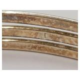 Vintage Silver Tone Signed PD Cuff Bracelet