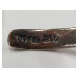 Vintage Southwest Sterling Silver Leather Bangle Bracelet