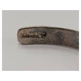 Vintage Southwest Sterling Silver Leather Bangle Bracelet