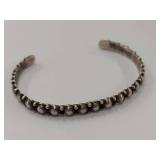 Sterling Silver Cuff Bracelet Beaded Handmade Design