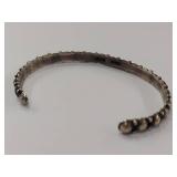 Sterling Silver Cuff Bracelet Beaded Handmade Design
