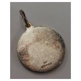 Italian Angel Medallion Pendant Sterling Silver Finish Craftsmanship