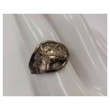 Vintage Sterling Silver Horse Head Engraved Ring