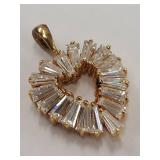 Gold-Tone Pendant with Brilliant Cut Stones