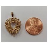 Gold-Tone Pendant with Brilliant Cut Stones
