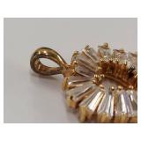 Gold-Tone Pendant with Brilliant Cut Stones