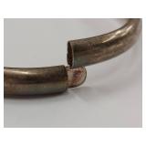 Vintage Sterling Silver Engraved Floral Bangle Bracelet