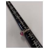 Sterling Silver Heart Pink Gemstone Ring 925