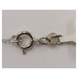 Sterling Silver Floral Necklace 1/10 CT TW Diamonds
