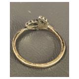 Vintage Sterling Silver Nature-Inspired Leaf & Berry Ring