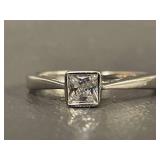 Sterling Silver Princess-Cut Cubic Zirconia Ring