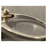 Elegant Sterling Silver Cluster Stone Ring 3.18g
