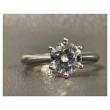 Sterling Silver Solitaire Engagement Ring