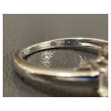Sterling Silver Elegant Multi-Stone Ring with Emerald-Cut Center Stone