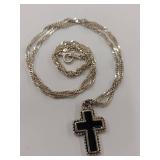 Vintage Sterling Silver Cross Necklace