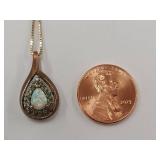 14k Gold Chain with Opal Pendant (Pendant is Not Gold)