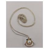 Sterling Silver Pearl Pendant Necklace