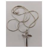 Sterling Silver Heart Cross Necklace