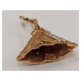 MEDA Sterling Silver Chichen Itza Golden Pyramid Pendant Charm